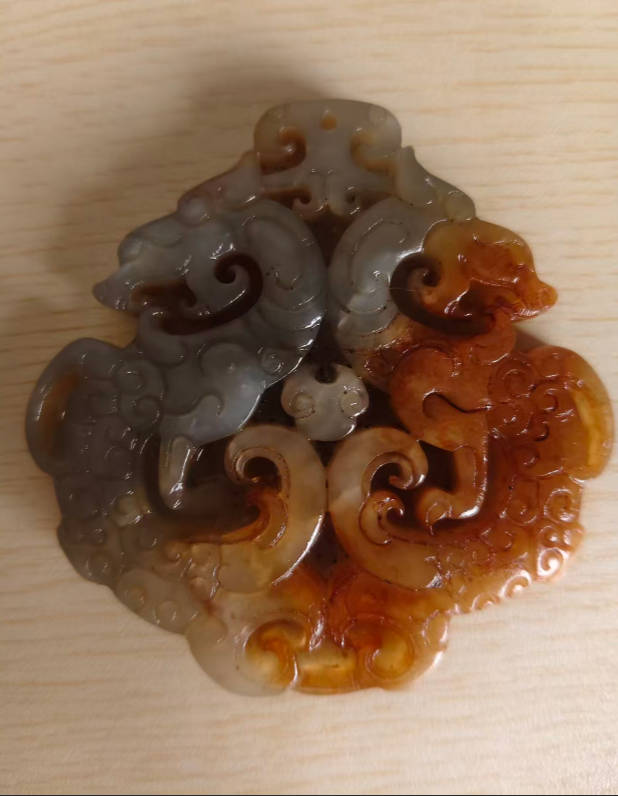 岫玉镂空龙凤佩-好资源收藏网